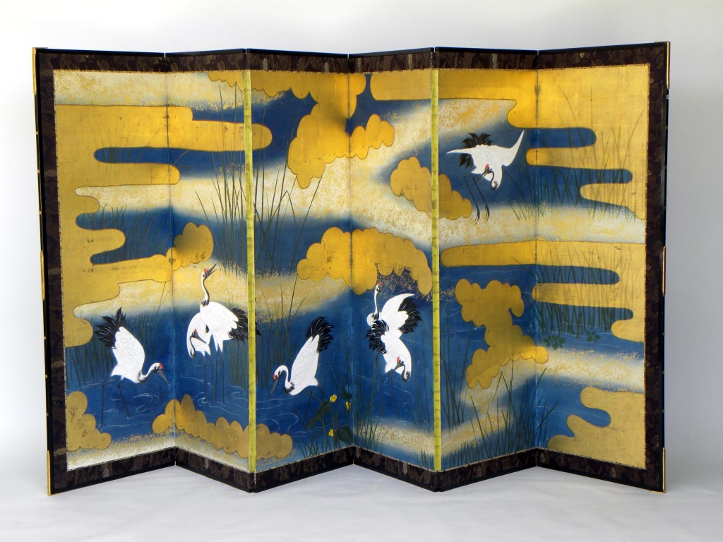 Six Panel Screen from Japan, Kano School c. 1880