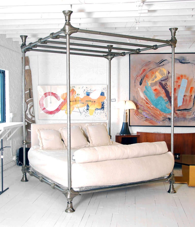 DESIGNER & MANUFACTURER: Mimi London

MARKINGS: none

COUNTRY &ORIGIN OF MATERIALS: USA; metal

ADDITIONAL INFORMATION & CIRCA: .Quality canopy bed, California king, by Mimi London.

