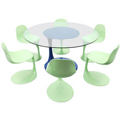 Rudi Bonzanini Dining Table and Six Chairs, circa 1965