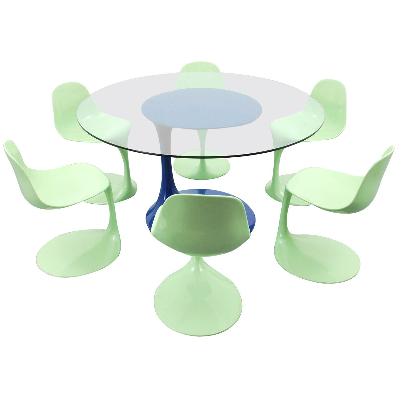 Rudi Bonzanini Dining Table and Six Chairs, circa 1965