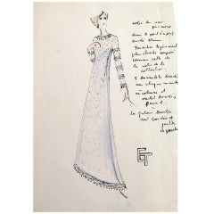 Original Fashion Drawing, Elizabeth Taylor, Circa 1965, *Free Shipping