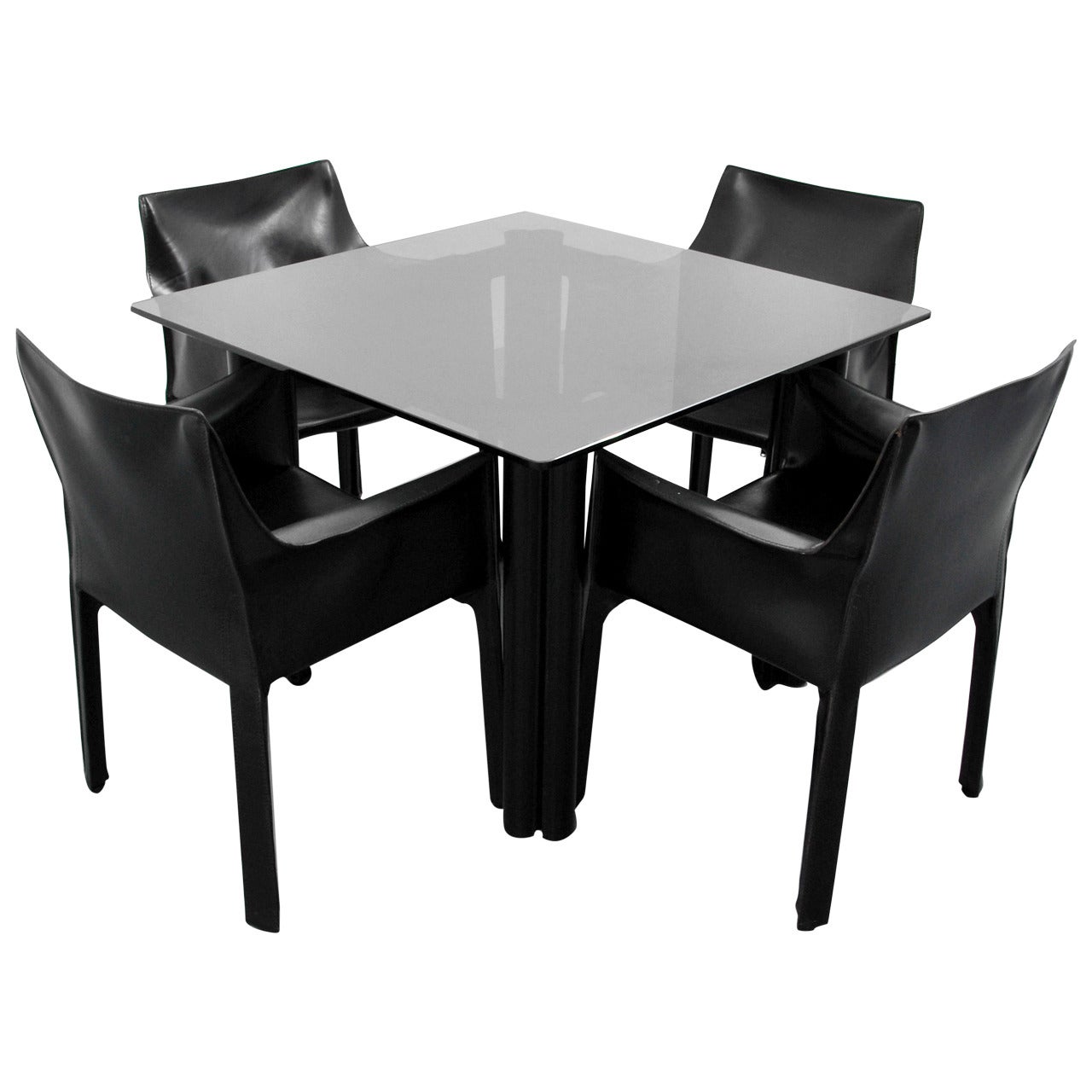 Mario Bellini Leather Chairs and Acerbis International Table