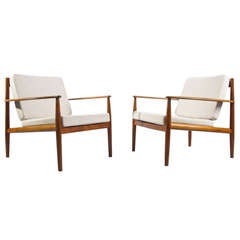 Pair of Grete Jalk Chairs With Sculptural Backs, Circa 1960, Danish Modern
