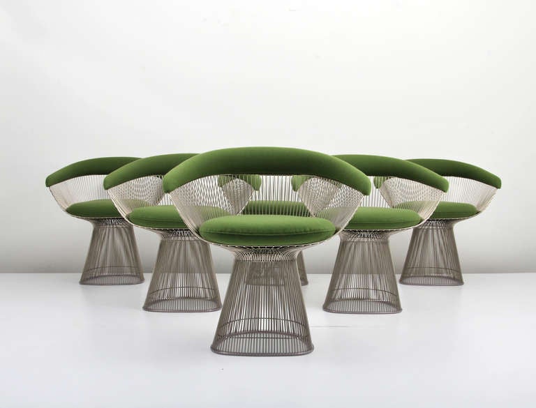 Set of 6 Warren Platner Arm Chairs at 1stdibs