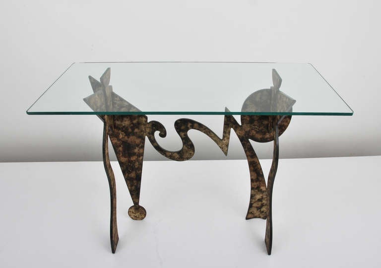 Glass Pucci De Rossi Console Table, 1987