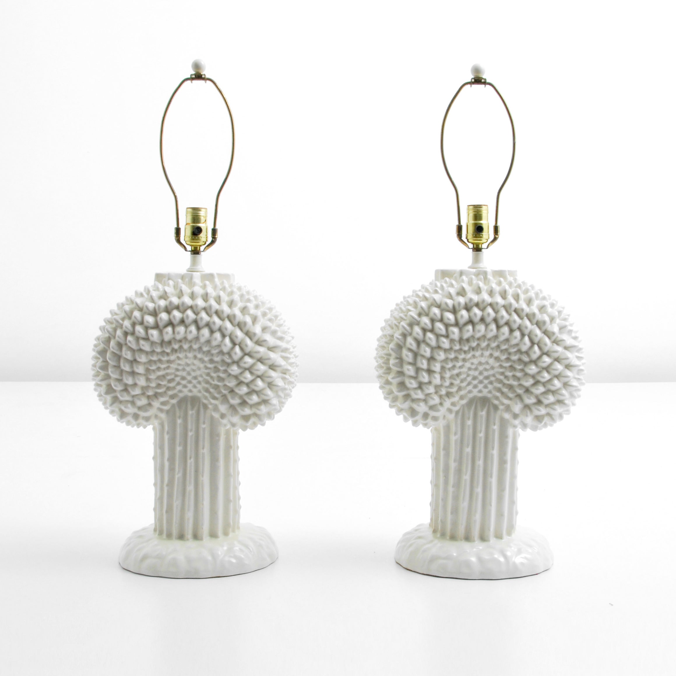 Pair of Cactus Form Lamps, Manner of Serge Roche, Circa 1965