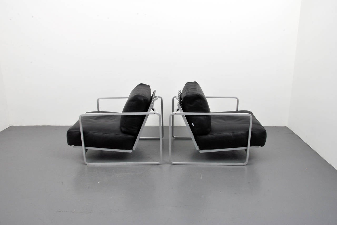 Pair of lounge chairs by Alfredo W. Häberli (Haberli) & Christophe Marchand for Zanotta. Chairs are marked.