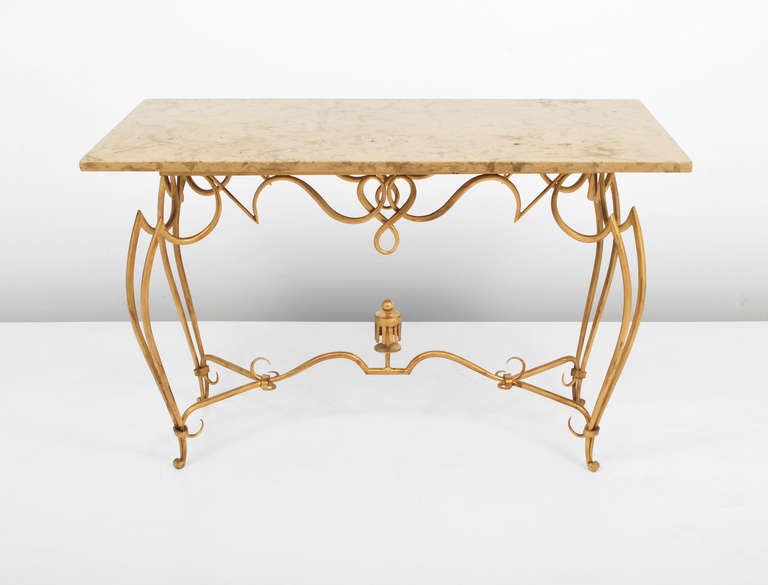 Mid-Century Modern Rene Drouet French Console/Sofa Table For Sale