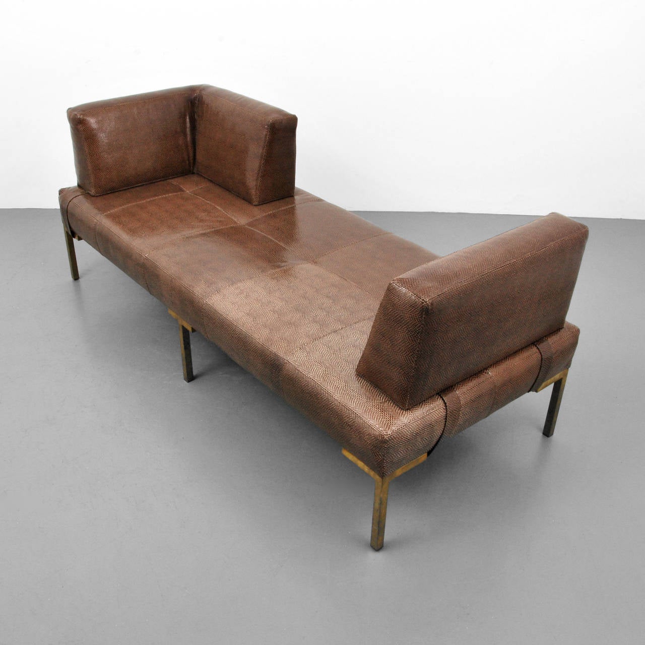 Mid-Century Modern Luigi Gentile Leather Daybeds or Chaise Lounges, Two Available