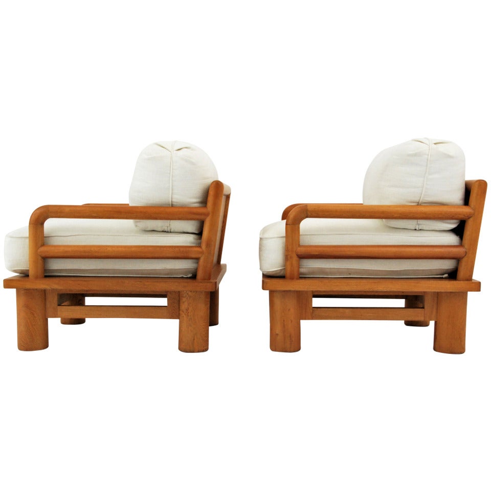 Pair of Karl Springer "Dowelwood" Lounge Chairs, Circa 1980, *Free Shipping