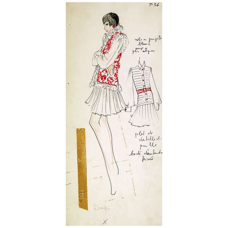 Original Karl Lagerfeld Fashion Drawings, Circa 1965, *Free Shipping at ...