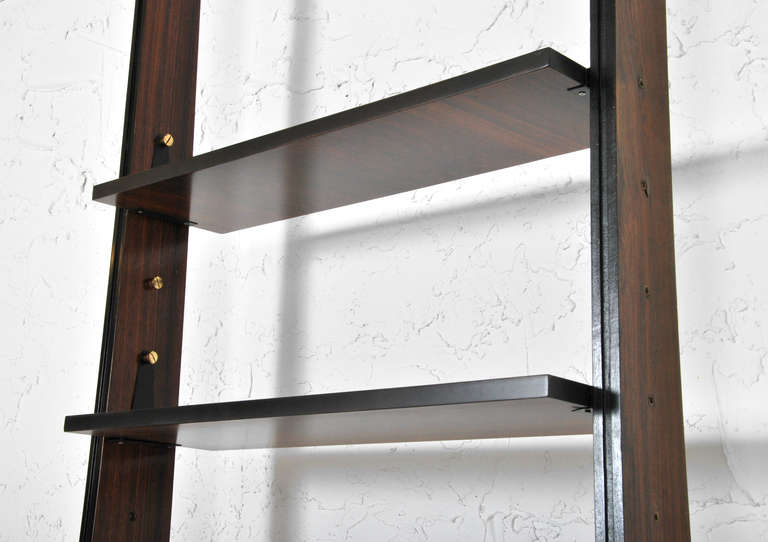 Mid-20th Century Italian Rosewood Mid-Century Modern Bookcase, Attributed to Vittorio Dassi