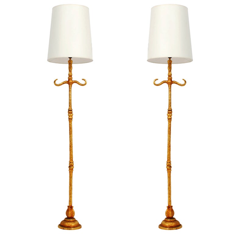 Pair of De Wael for Fondica French Floor Lamps For Sale