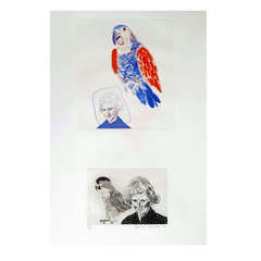 David Hockney "Mother With Bird" Etching & Aquatint, 1973, *Free Shipping