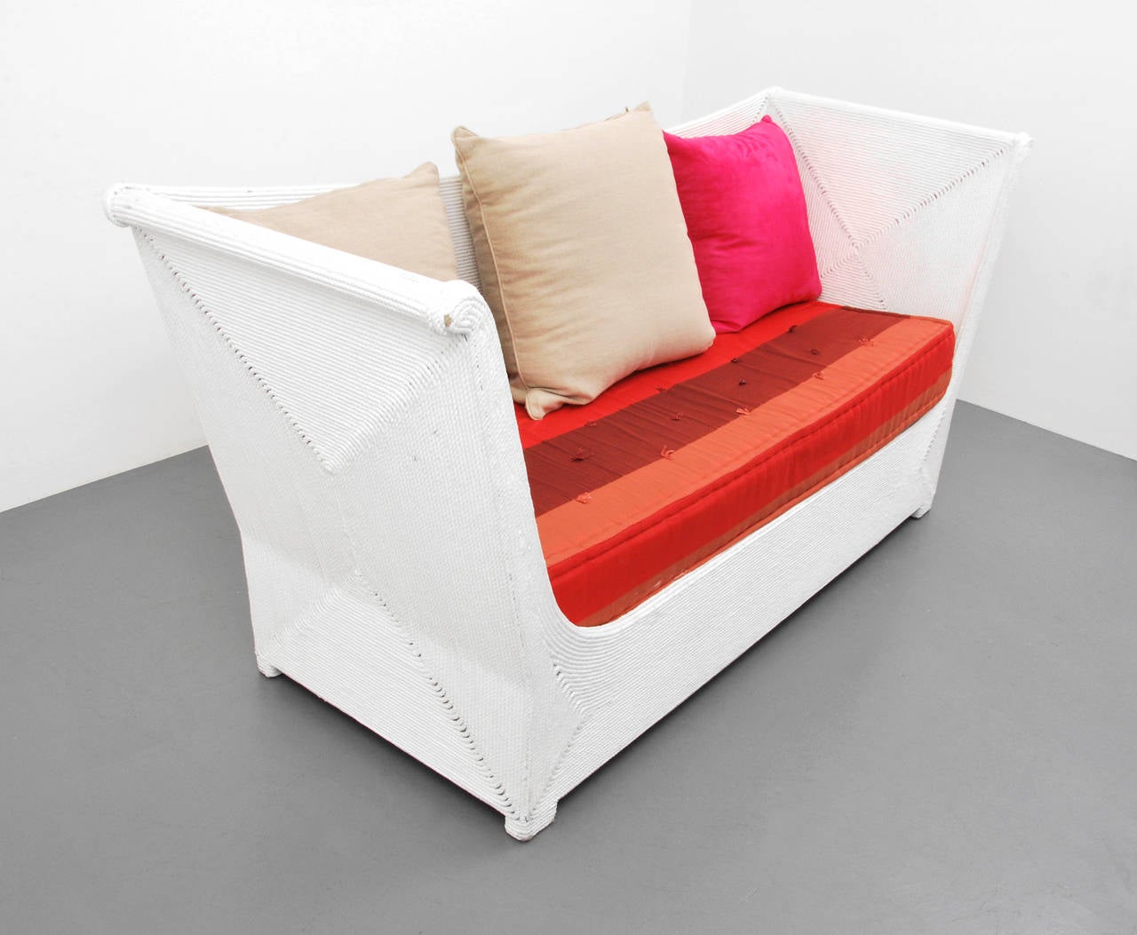 Daybed/sofa made of wrapped and painted rope over wood by Christian Astuguevieille. 