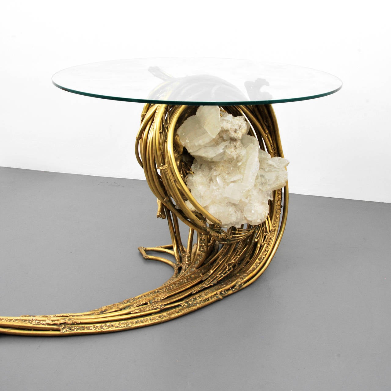 Modern Jacques Duval-Brasseur Sculptural Table and Stool