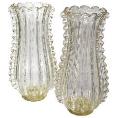 Fine & Large Pair of Barovier & Toso Vases