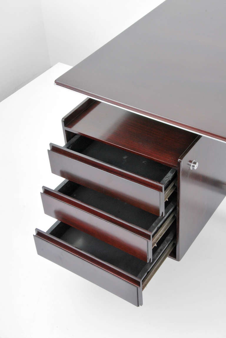 Mid-20th Century Alberto Rosselli Rosewood Desk, Italian Architect, Circa 1965, *Free Shipping