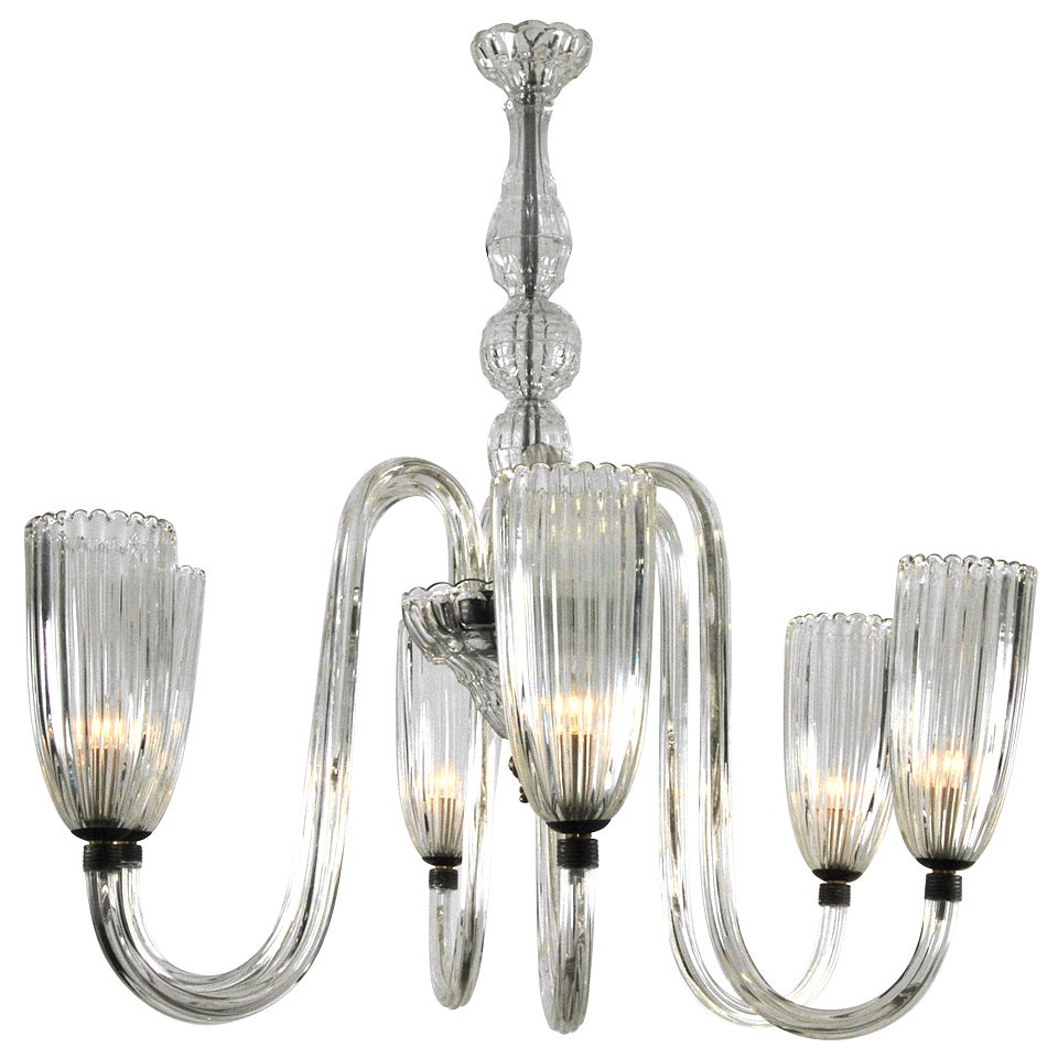 Chandelier in the Manner of Barovier & Toso For Sale