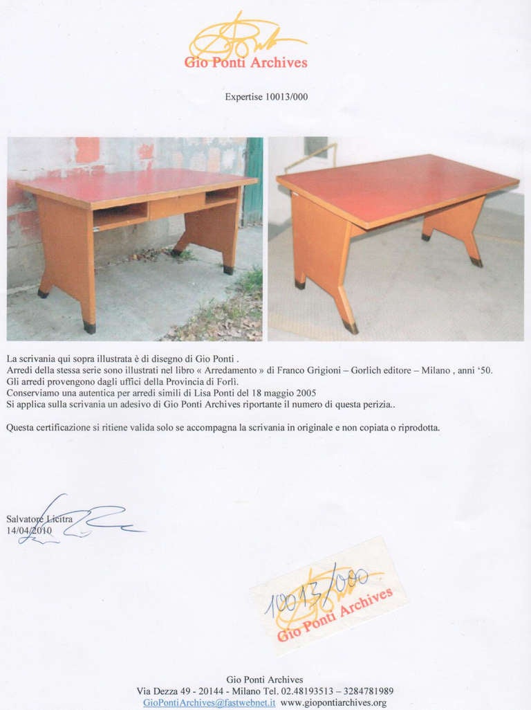 Rare Gio Ponti Desk and Wall Shelf For Sale 2