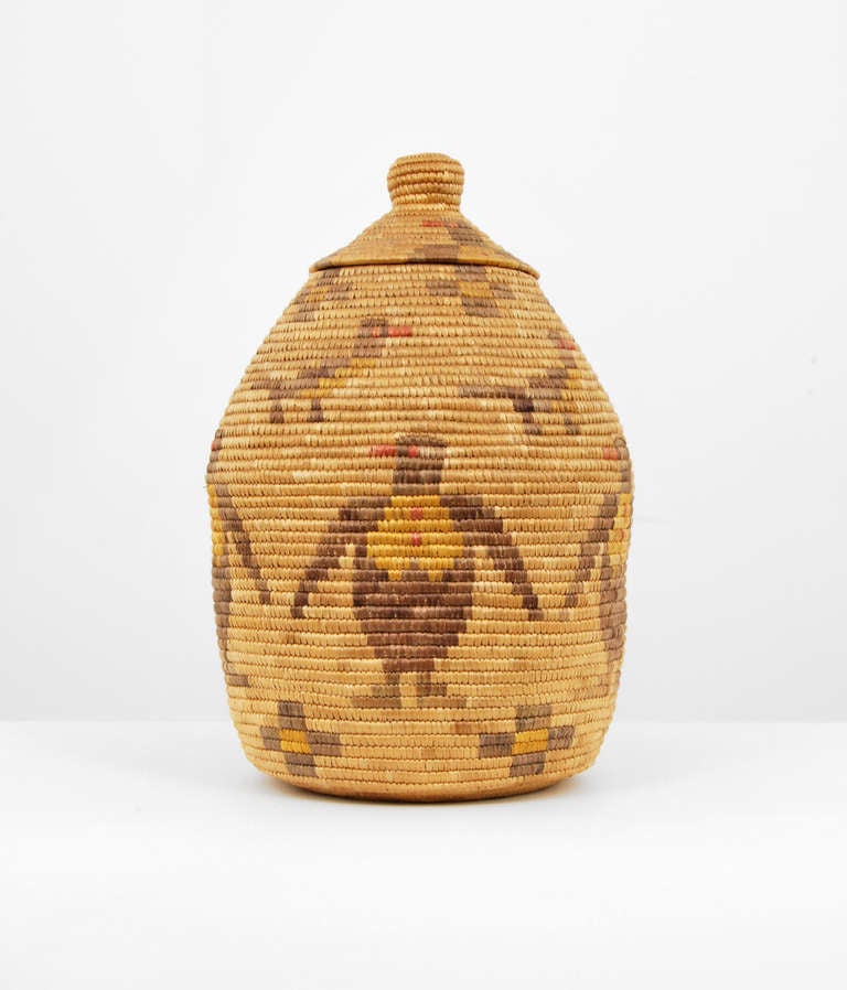 Large and Graphic Eskimo Basket, Probably Yup'ik, circa 1950