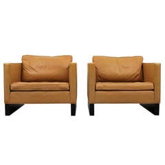 Pair of Large Mies van der Rohe Lounge Chairs, Cube Form, circa 1970