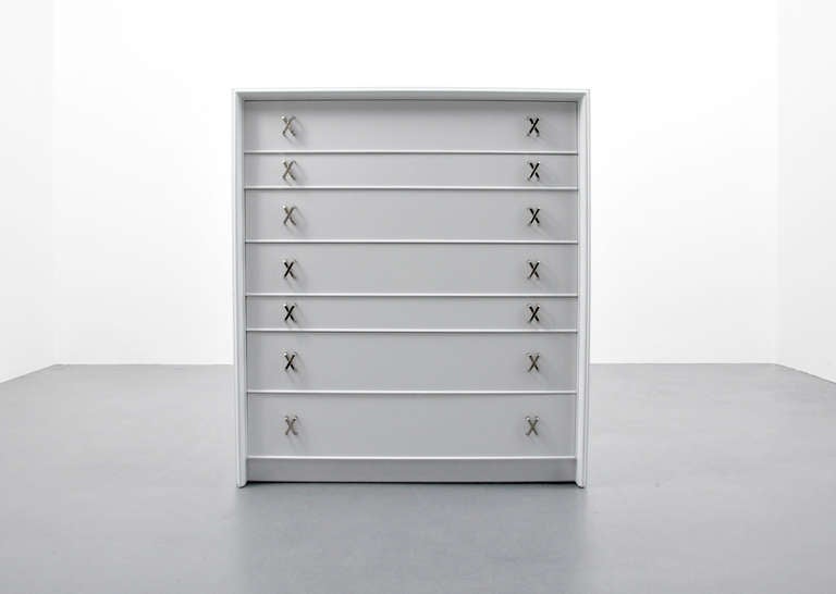 MARKINGS: marked

ADDITIONAL INFORMATION: Chest/dresser with seven drawers (one drawer with separators) and 