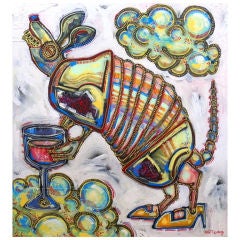 Large Scale Painting "Armadillo" by Matt Godwin 72" x 66"