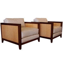 Pair of Leather Lounge Chairs by Interior Crafts