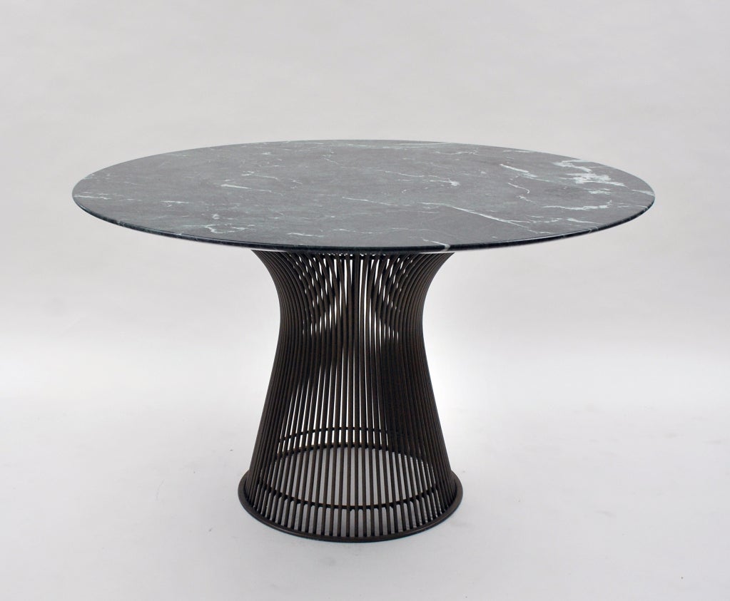 DESIGNER & MANUFACTURER: Warren Platner for Knoll

MARKINGS: unmarked

COUNTRY OF ORIGIN & MATERIALS: United States; marble and steel

ADDITIONAL INFORMATION: