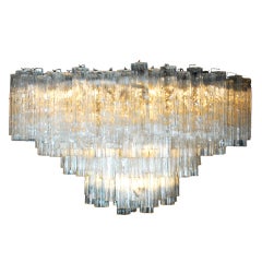 Monumental Camer Glass Chandelier, Circa 1970, *Free Shipping