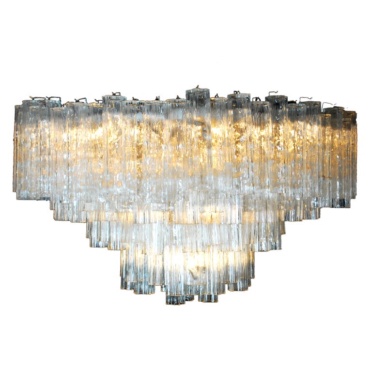 Monumental Camer Glass Chandelier, Circa 1970, *Free Shipping
