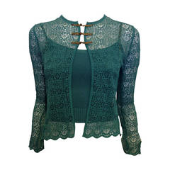 Christian Dior Teal Lace Twinset