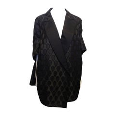 Yves Saint Laurent Black Satin Coat