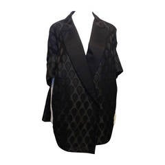 Yves Saint Laurent Black Satin Coat 12