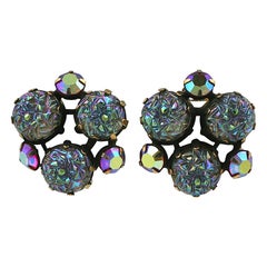 Schiaparelli Lava and Aurora Borealis Earclips