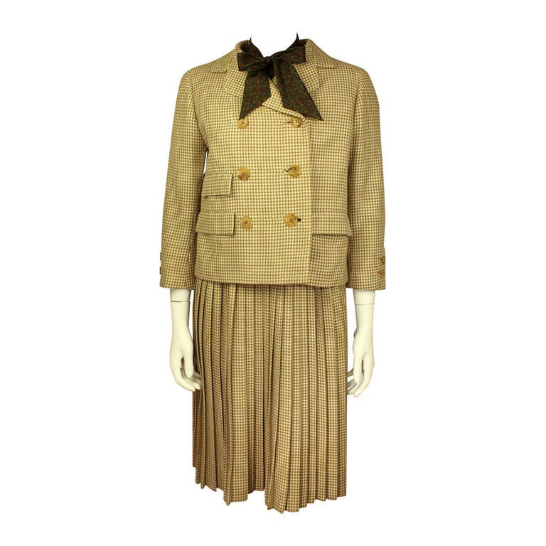 Norman Norell 1960s Three Piece Skirt Suit