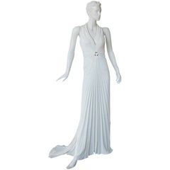 Thierry Mugler Iconic Old Hollywood 1930's Inspired Dress Gown Wing Fin Accents