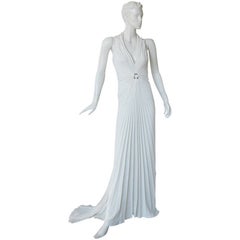 Antique Thierry Mugler Iconic Old Hollywood 1930's Inspired Dress Gown Wing Fin Accents