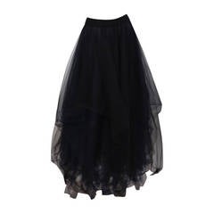 1990s Chanel layered tulle skirt in black & blue