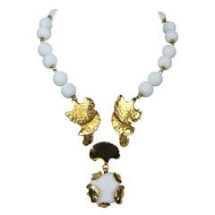 Dominique Aurientis white & gold gilt necklace 7
