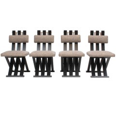 Fine Set of 4 Harvey Probber X Base Chairs