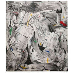Large Abstract Painting by Frank Owen, 90"h x 84"w