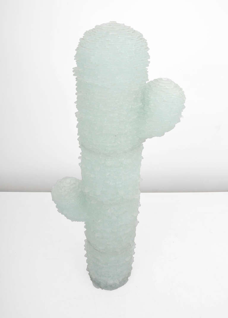 Large Cactus form blown glass floor lamp in the manner of Poliarte, Murano, Italy.