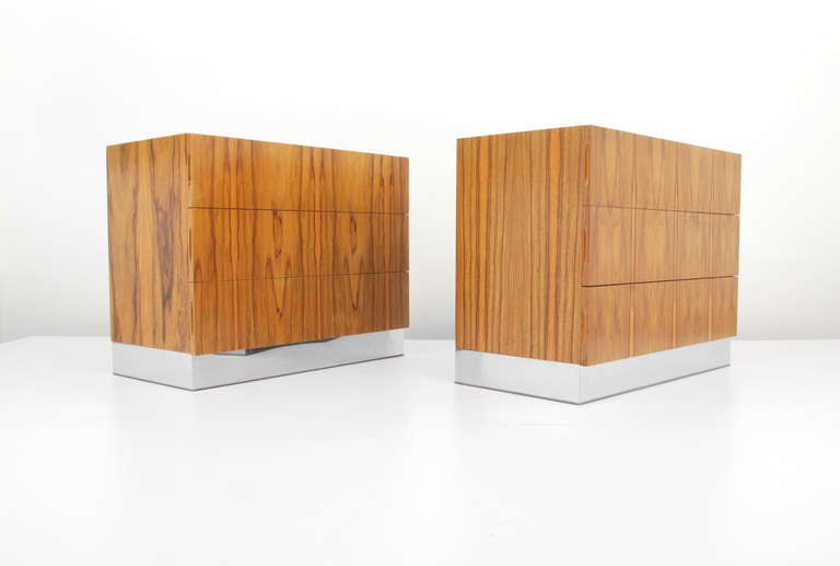 Pair of Milo Baughman Rosewood Cabinets