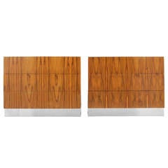 Pair of Milo Baughman Rosewood Cabinets
