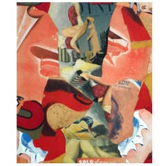 Vintage Bruce Helander  "Rabbit Run" Collage, Original Work, *Free Shipping