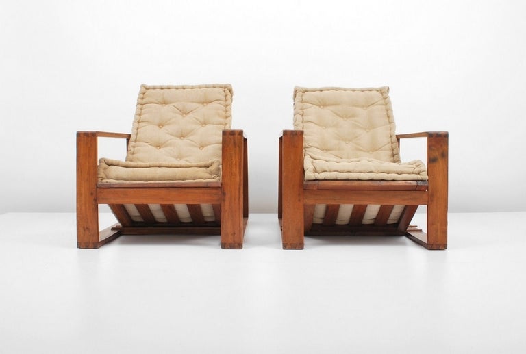 Mid-Century Modern Pair of Lounge Chairs Attributed to Jean Royere