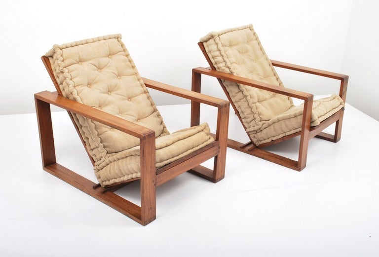 French Pair of Lounge Chairs Attributed to Jean Royere