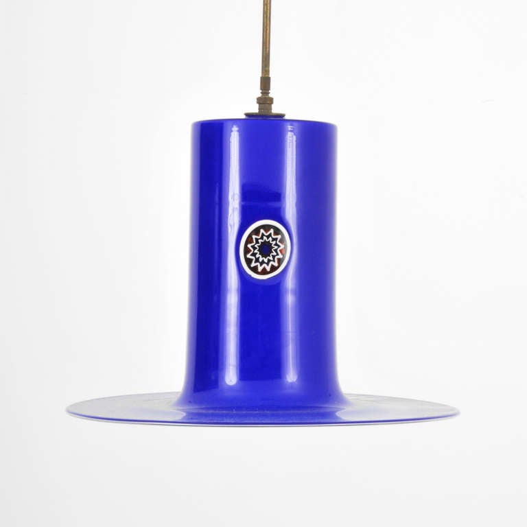Pendant light with murrine by Alessandro Pianon for Vistosi. We have three lights available, priced each. 

Dimensions: 43